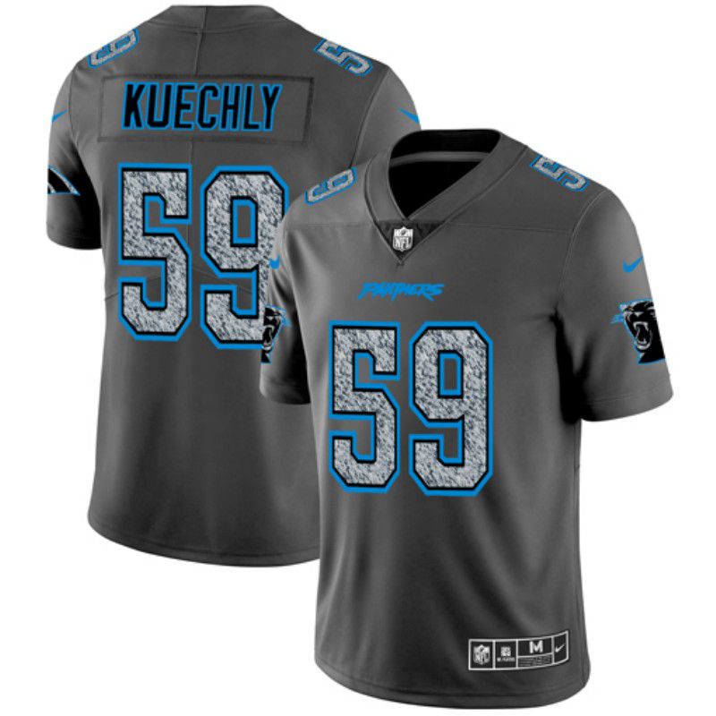 Men Carolina Panthers 59 Kuechly Nike Teams Gray Fashion Static Limited NFL Jerseys